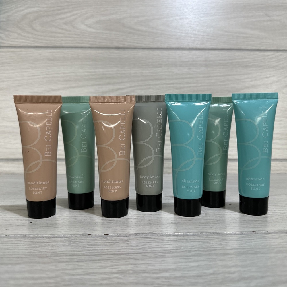 BEI CAPELLI Travel Shampoo Conditioner Body Lotion (Set‎ Of 7) 1.1oz